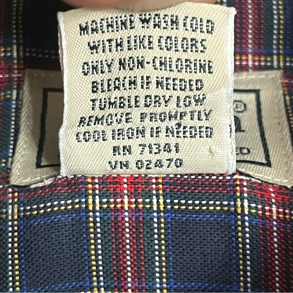 LL Bean Multicolor  Plaid Wrinkle Resistant Button Up Shirt Size Medium Tall - Picture 4 of 11